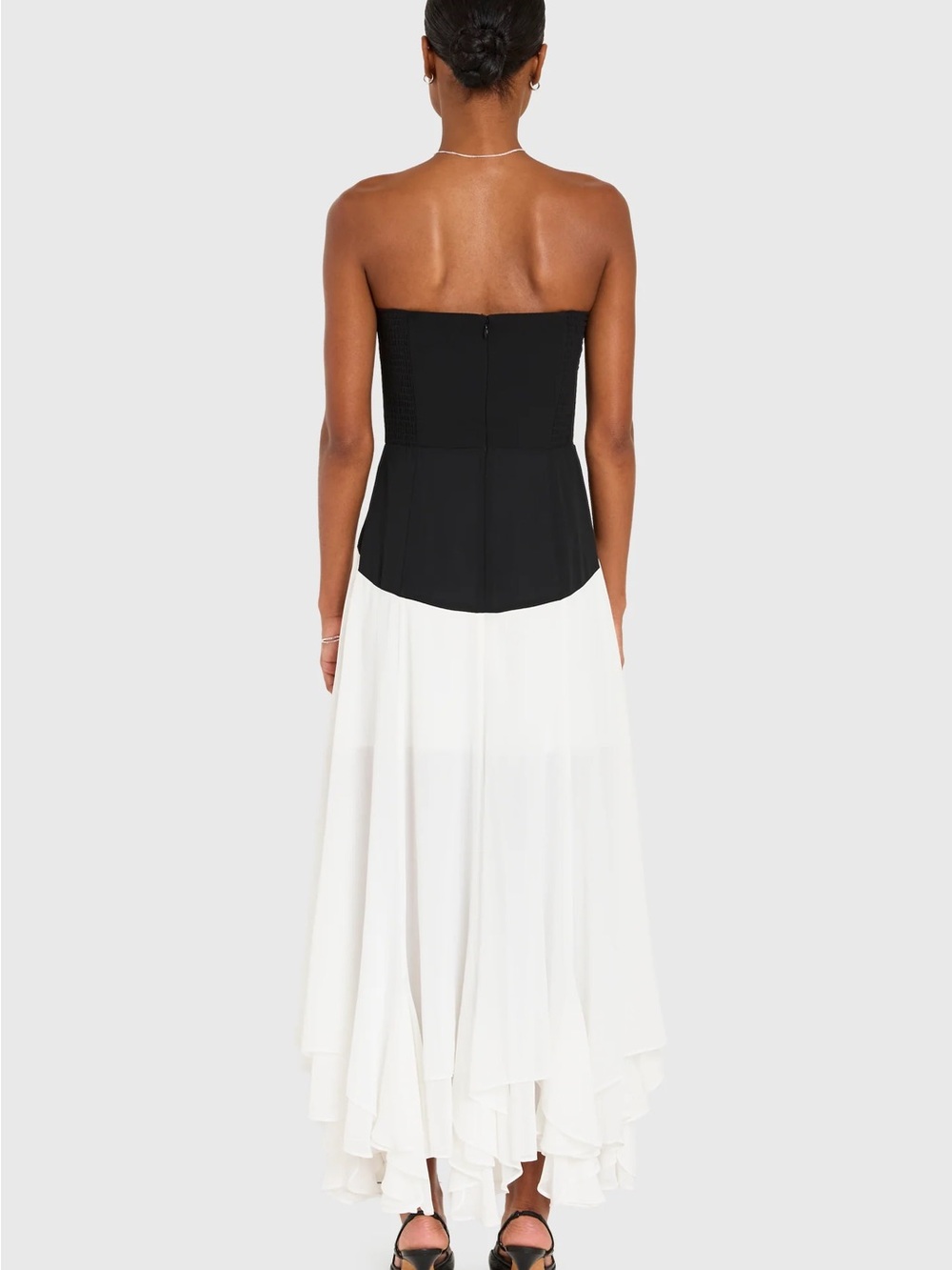 Amanda Uprichard Valencia Strapless Black & White Midi Dress - Picture 3 of 4